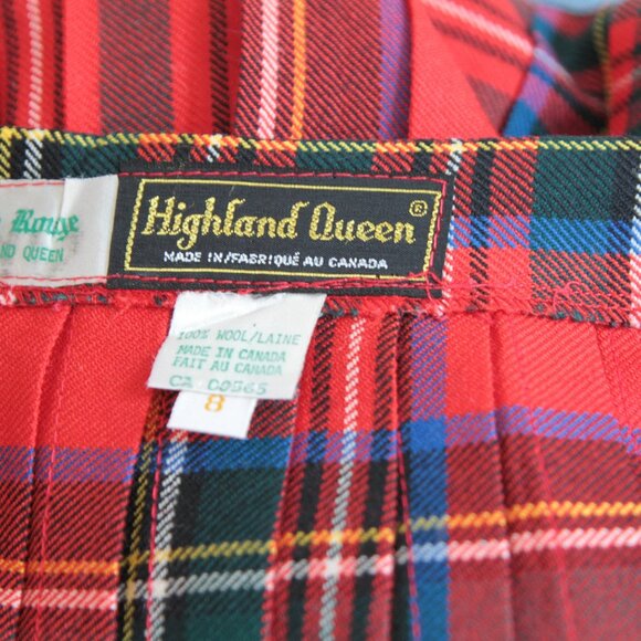 60's or 70's tartan skirt or Woman's kilt - red - Small/Medium Stewart size 8 - Picture 4 of 4